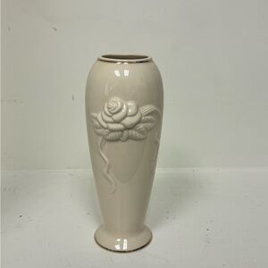 Lenox ivory rose vase with gold trim